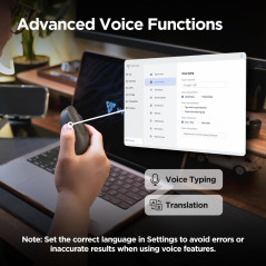 Virtusx Jethro AI Wireless Mouse with Voice Recorder, Transcribe, Translate & Writing Tools for Meetings & Lectures