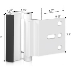 Door Reinforcement Lock - Withstands 800lbs Force, White, Extra Proof Kids Safety Lock, Home Security
