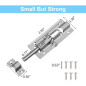 FATLODA 2 Pack 3 Stainless Steel Barrel Bolt Latch Door Slide Lock with 12 Screws, Brushed Finish FATLODA 2 Pack 3 Stainless Steel Barrel Bolt Latch Door Slide Lock with 12 Screws, Brushed Finish