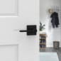 Kwikset Casey Matte Black Entry Door Handle with Lock, Keyed Reversible Lever, Pick-Resistant SmartKey Security Kwikset Casey Matte Black Entry Door Handle with Lock, Keyed Reversible Lever, Pick-Resistant SmartKey Security