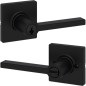 Poignée de porte d'entrée Kwikset Casey avec serrure, clé, levier réversible mat noir, sécurité SmartKey anti-effraction Poignée de porte d'entrée Kwikset Casey avec serrure, clé, levier réversible mat noir, sécurité SmartKey anti-effraction