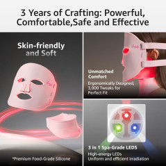 IFAE 850nm Red Light Therapy Mask for Face & Neck with Eye Protection