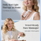 Red Light Therapy Face & Neck Massager - 7-Color LED Phototherapy with Heat, Vibration, Anti-Aging Gift