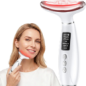 Red Light Therapy Face & Neck Massager - 7-Color LED Phototherapy with Heat, Vibration, Anti-Aging Gift