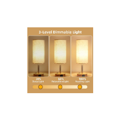 Touch Control Table Lamp with USB & AC Outlet | Dimmable Bedroom Lamp