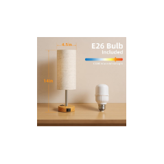 Touch Control Table Lamp with USB & AC Outlet | Dimmable Bedroom Lamp