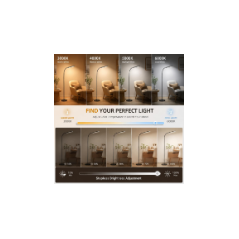 Wio-Mio 15W LED Floor Lamp, 1000lm, Stepless Color & Brightness, Remote & Touch Control, Adjustable Light