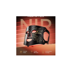 7-in-1 Red Light Therapy Mask for Face & Neck - 324 LEDs, 5 Brightness Levels, 20-Min Timer, Silicone, Travel-Friendly