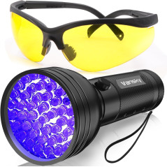 Vansky Air Conditioner Leak Detector Kit – 68 LED UV Dye Car AC Leak Finder with Protective Glasses