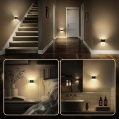 DORESshop Veilleuses LED 2 Pack, Capteur Crépuscule 3 Niveaux
