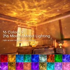 Mubarek Lampe Ambiance 216 Modes LED + Projecteur & Télécommande