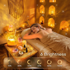 Mubarek Lampe Ambiance 3-en-1, 216 Modes, Couché de Soleil, Océan, Aurores Boréales, Télécommande, Cadeau Fille