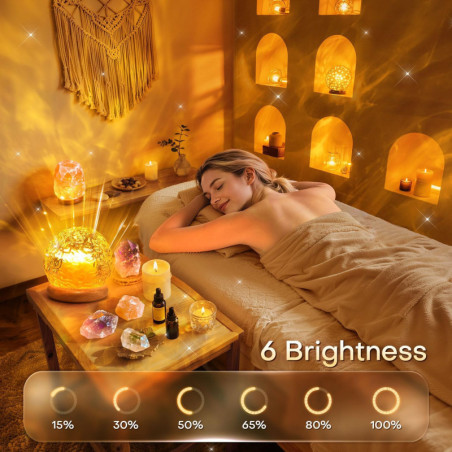 Mubarek Lampe Ambiance 3-en-1, 216 Modes, Couché de Soleil, Océan, Aurores Boréales, Télécommande, Cadeau Fille