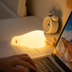 Lampe de Chevet LED Canard HAPPYBAG, 3 Niveaux Dimmable, Silicone Doux, Rechargeable, Pour Enfants