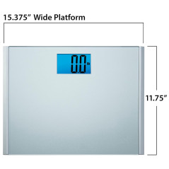 Eat Smart Precision Plus Digital Bathroom Scale, 440-lb Capacity, Wide Platform, Step-On Technology, Grey