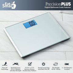 Eat Smart Precision Plus Digital Bathroom Scale - 440-lb Capacity, Grey