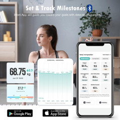 NUTRI FIT Smart Digital Body Scale with Bluetooth & 20 Body Metrics