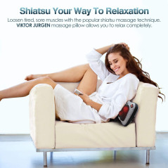 VIKTOR JURGEN Shiatsu Back Massager with Heat – Deep Tissue Relief