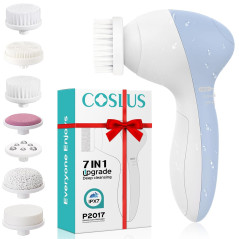COSLUS 7-in-1 Silicone Facial Cleansing Brush | Waterproof Exfoliating Spa