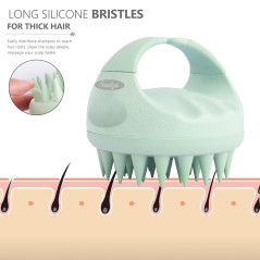 Brosse Massage Cuir Chevelu Sndyi Silicone Vert Anti-Pellicules
