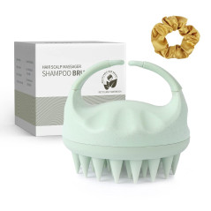 Brosse Massage Cuir Chevelu Sndyi Silicone Vert Anti-Pellicules