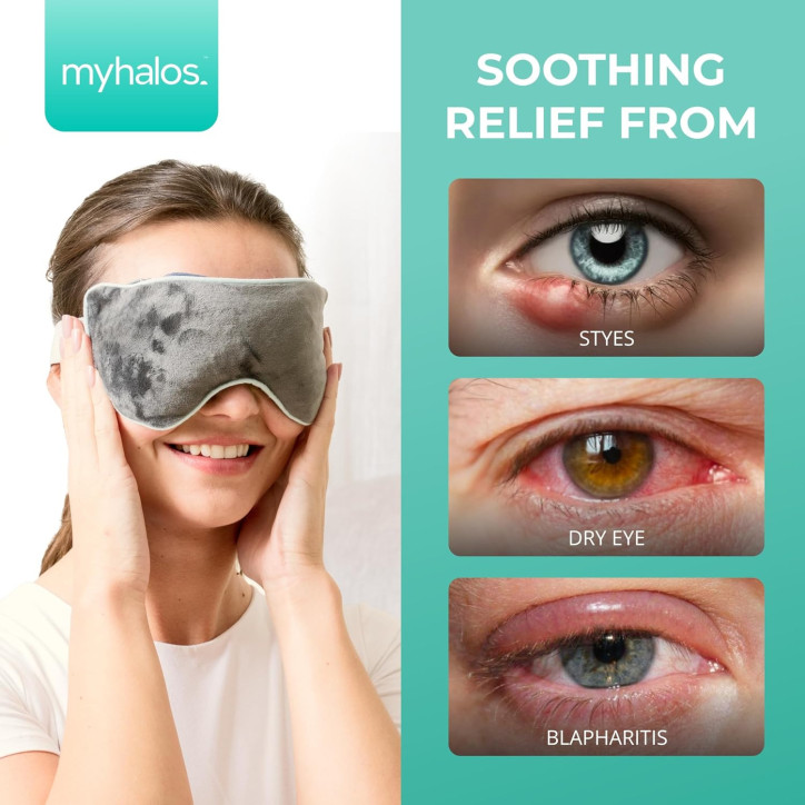 MyHalos® Heated Eye Mask for Dry Eyes - Steam Warm Compress for Styes, Chalazion, Blepharitis & MGD - FSA/HSA Eligible MyHalos® Heated Eye Mask for Dry Eyes - Steam Warm Compress for Styes, Chalazion, Blepharitis & MGD - FSA/HSA Eligible