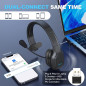 Bluetooth Single Ear Headset for Truck Drivers with AI Noise Canceling Mic, USB Dongle, 45H Talk Time