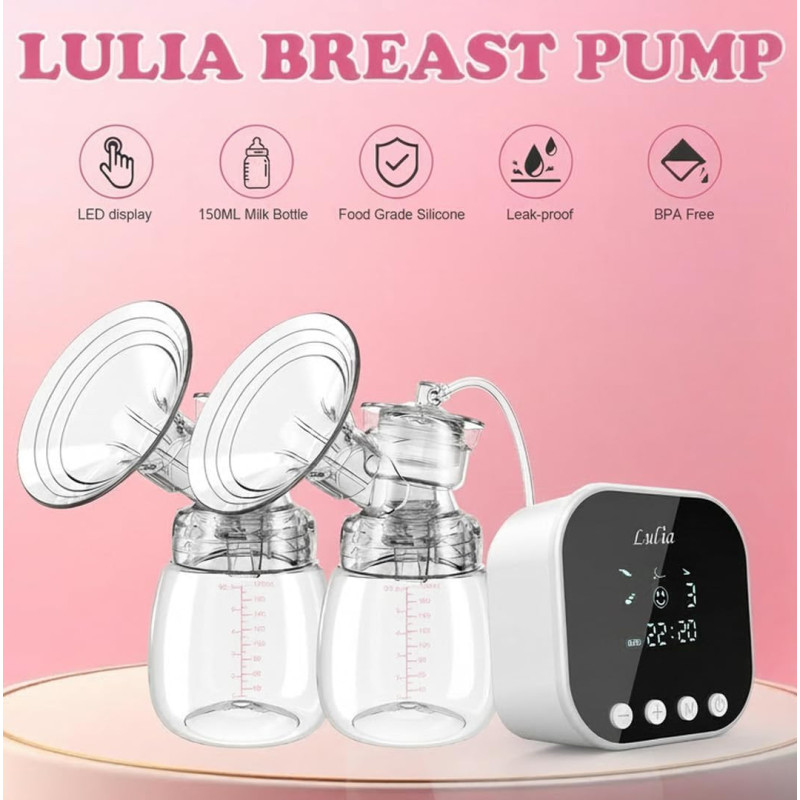 Lulia Double Electric Breast Pump – 4 Modes, Portable, BPA Free, Quiet