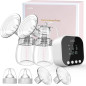 Lulia Double Electric Breast Pump, 4 Modes, 9 Levels, Low Noise, Anti-Backflow, LED Display, BPA-Free, 24mm Flange Lulia Double Electric Breast Pump, 4 Modes, 9 Levels, Low Noise, Anti-Backflow, LED Display, BPA-Free, 24mm Flange