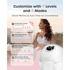 Nuliie S32 Hands-Free Wearable Breast Pump, 4 Modes, 9 Suction Levels, Multi-Size Flanges, 2-Pack White