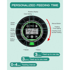 Automatic Fish Feeder for Aquarium - USB Rechargeable, Timer & LCD
