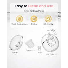 Nuliie S32 Hands-Free Wearable Breast Pump - 4 Modes, Anti-Leak, 2-Pack