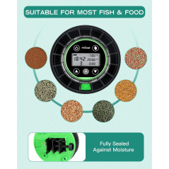 Automatic Fish Feeder for Aquarium - USB Rechargeable, Timer & LCD