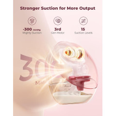 Momcozy M9 Hands-Free Wearable Breast Pump 24mm, 2-Pack Cozy Red, App Control, Multi-Modes & 15 Levels