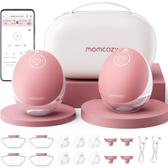 Momcozy M9 Hands-Free Breast Pump, App Control, 15 Levels, 2 Pack