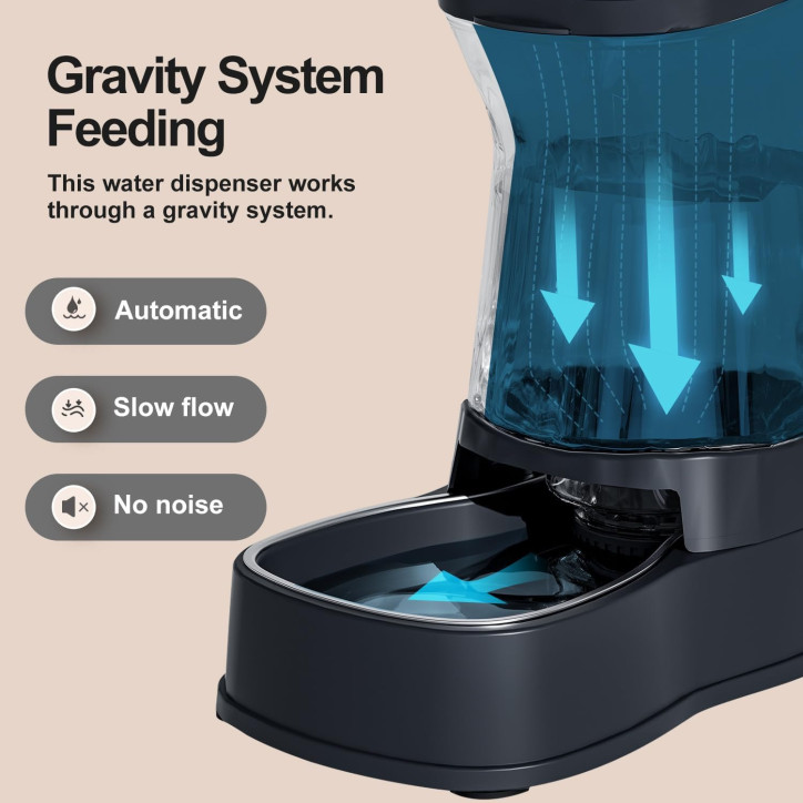Gardner Pet 1-Gallon Automatic Gravity Stainless Steel Water Dispenser – BPA-Free Large Capacity Bowl for Dogs & Cats Gardner Pet 1-Gallon Automatic Gravity Stainless Steel Water Dispenser – BPA-Free Large Capacity Bowl for Dogs & Cats