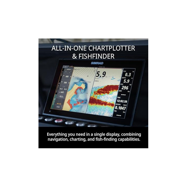 Simrad GO Traceur et Sondeur avec Transducteur et Radar, Carte C-MAP Discover Préchargée Simrad GO Traceur et Sondeur avec Transducteur et Radar, Carte C-MAP Discover Préchargée