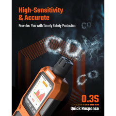 Détecteur CO Portable TOPTES CT-580 Rechargeable avec Alarme