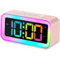 Cadmos Cute Pink Alarm Clock with RGB Night Light - Small, Perfect for Girls' Bedroom & Kawaii Gifts Cadmos Cute Pink Alarm Clock with RGB Night Light - Small, Perfect for Girls' Bedroom & Kawaii Gifts