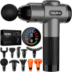 TOLOCO Deep Tissue Massage Gun for Pain Relief – Silent, 10 Heads