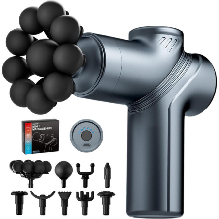 Silent Deep Tissue Massage Gun with 9 Heads â Mini Muscle Massager Gift