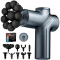 Pistolet de Massage Mini Muscle Profond 9 Têtes - Soulagement Douleur, Silencieux, Cadeau (Bleu)