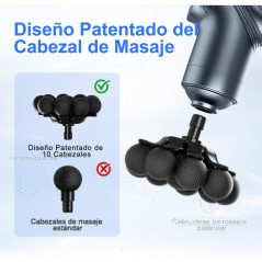 Silent Deep Tissue Massage Gun with 9 Heads – Mini Muscle Massager Gift