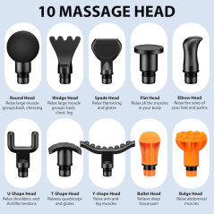 TOLOCO Massage Gun with 10 Heads, 7 Speeds – Quiet Deep Tissue Massager