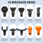 TOLOCO Pistolet de Massage Profond 10 Têtes, 7 Vitesses Silencieux - Soulagement Douleur Corps, Cadeau Fête des Pères TOLOCO Pistolet de Massage Profond 10 Têtes, 7 Vitesses Silencieux - Soulagement Douleur Corps, Cadeau Fête des Pères