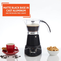 IMUSA 3/6 Cup Electric Espresso Maker - Cool-Touch, Bare Aluminum