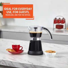 IMUSA 3/6 Cup Electric Espresso Maker - Cool-Touch, Bare Aluminum