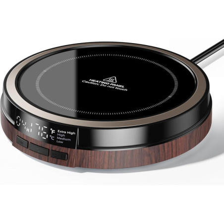 Coffee Mug Warmer 50W with Timer & Auto Shut Off – Wood Smart Display
