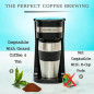 Mixpresso cafetière individuelle avec mug de voyage 14oz, filtre réutilisable, arrêt auto, noir Mixpresso cafetière individuelle avec mug de voyage 14oz, filtre réutilisable, arrêt auto, noir