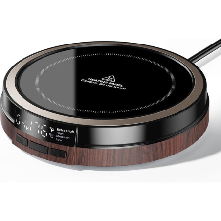 Coffee Mug Warmer 50W with Timer & Auto Shut Off – Wood Smart Display